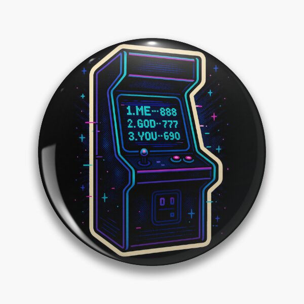 Item preview, Retro Arcade High Score Sticker – ME 888 GOD 777 YOU 690 Neon Gaming Art designed and sold by JacobKAurumhead.