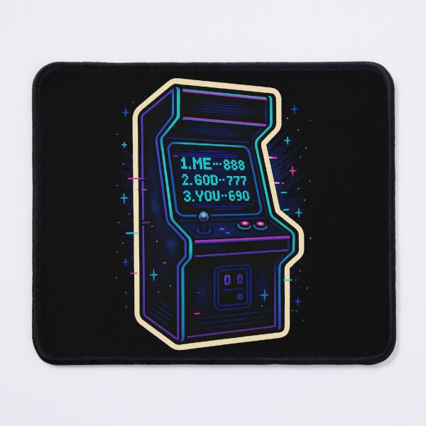 Item preview, Retro Arcade High Score Sticker – ME 888 GOD 777 YOU 690 Neon Gaming Art designed and sold by JacobKAurumhead.