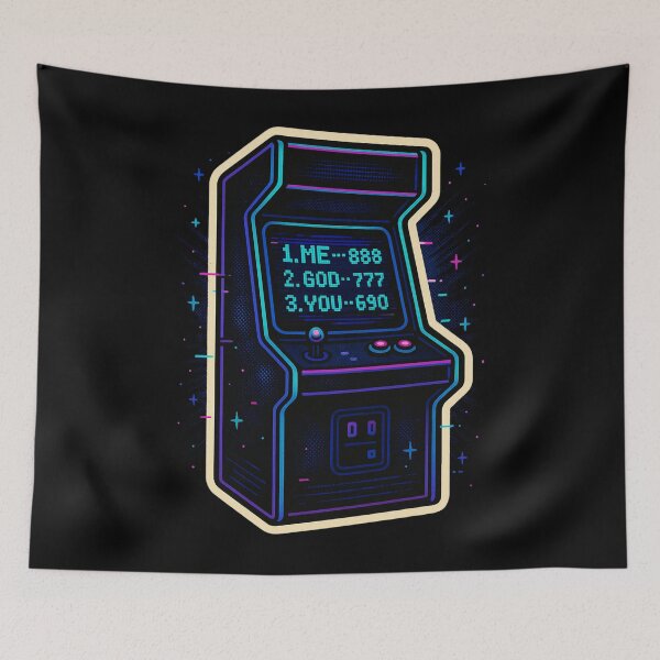 Item preview, Retro Arcade High Score Sticker – ME 888 GOD 777 YOU 690 Neon Gaming Art designed and sold by JacobKAurumhead.
