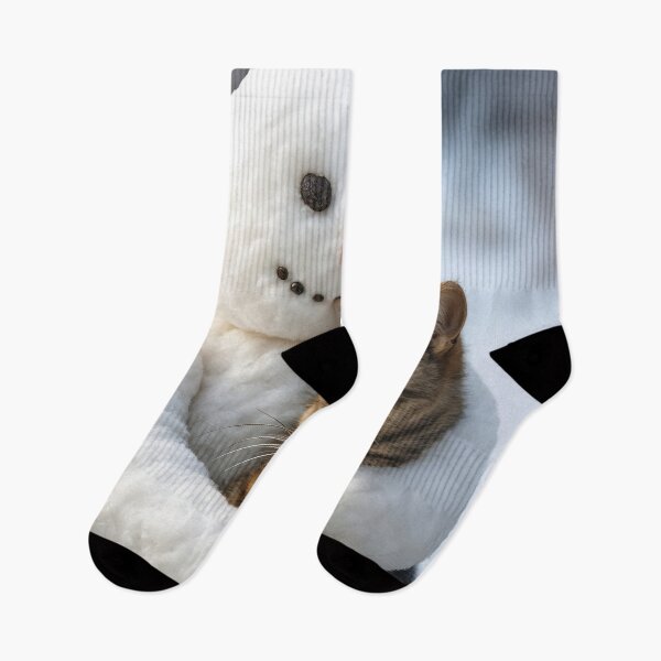 Item preview, Snowman Hugging a Tabby Cat designed and sold by Maria Dryfhout.