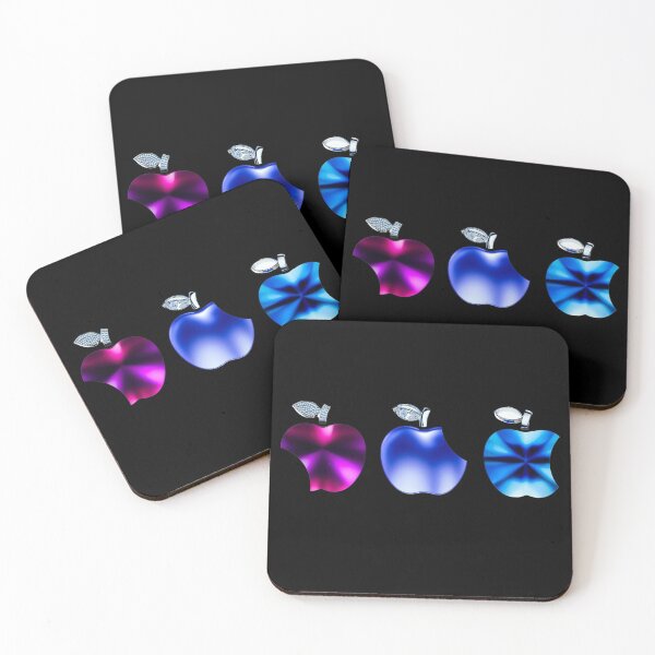 Item preview, Metallic Gradient Fruit Trio – Neon Blue & Magenta designed and sold by asudesign.