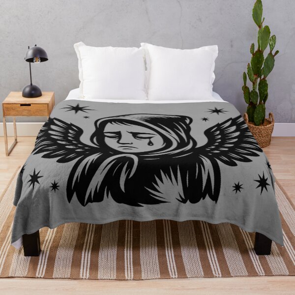 Item preview, Divine Wings – Minimalist Black and White Fantasy Art designed and sold by SoftStyleStudio ⭐⭐⭐.
