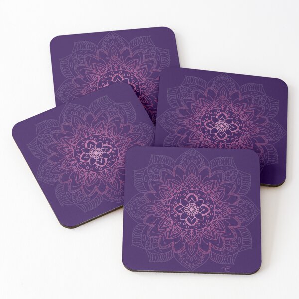 Item preview, Delicate Mandala with deep purple background  designed and sold by TenfenCreations.