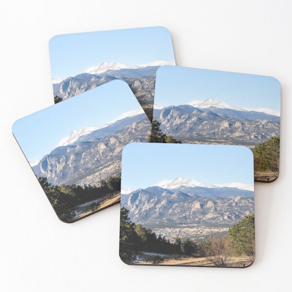 Item preview, Estes Park mountains peaking through the trees designed and sold by kenedyraemedia.