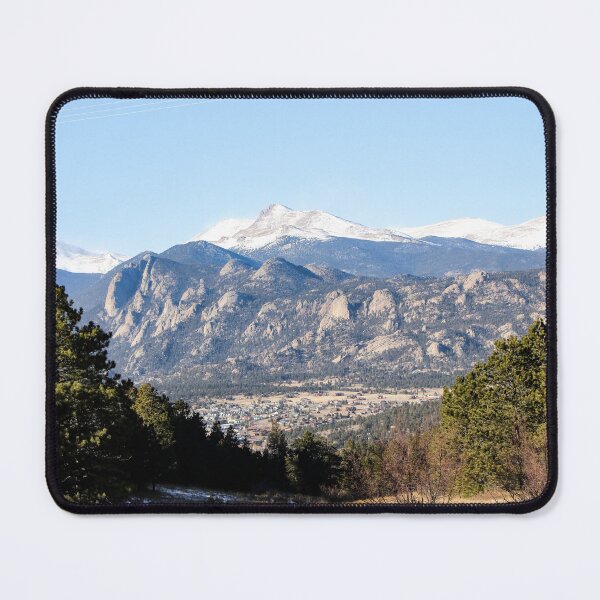 Item preview, Estes Park mountains peaking through the trees designed and sold by kenedyraemedia.