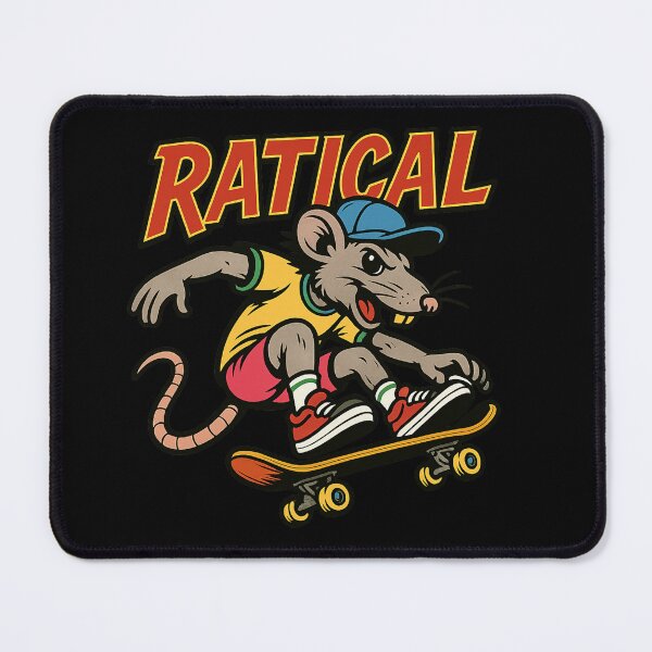 Item preview, Ratical Tail Grab - Retro 80s Skate Rat T-Shirt designed and sold by getpressedshirt.