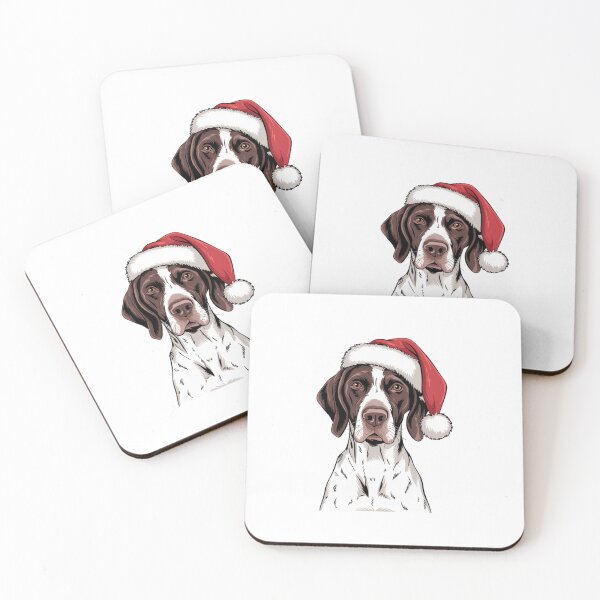 Item preview, German Shorthaired Pointer in Santa Hat  Christmas designed and sold by SOUFIANE1991.