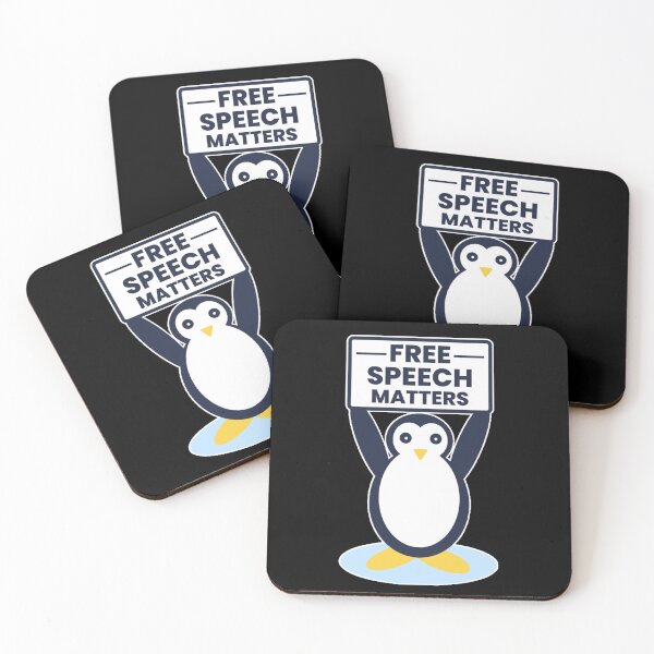 Item preview, Free Speech Matters - Cute Penguin Freedom of Speech Protest Sign designed and sold by Shape Snip Studio.