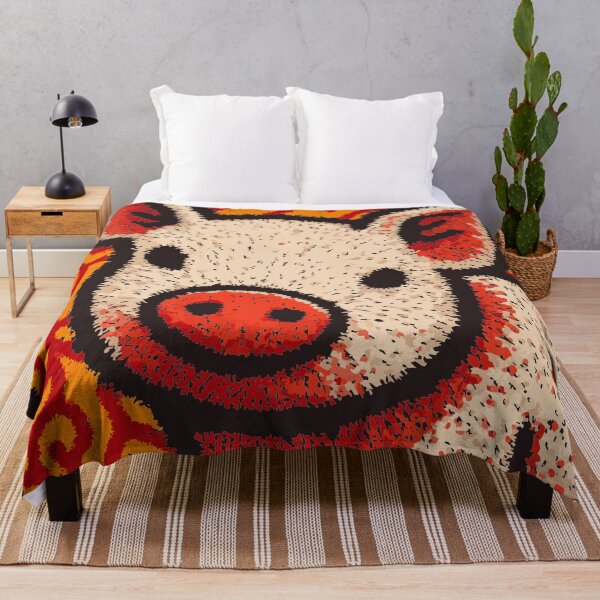 Item preview, Decorative Pig Tile | Farm Animal Folk Art designed and sold by TuncGK.