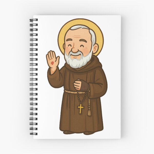 Item preview, Saint Padre Pio of Pietrelcina - Cartoon-Style Illustration with Stigmata designed and sold by arteopolis.