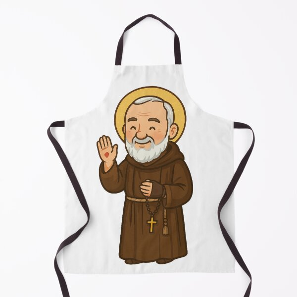 Item preview, Saint Padre Pio of Pietrelcina - Cartoon-Style Illustration with Stigmata designed and sold by arteopolis.