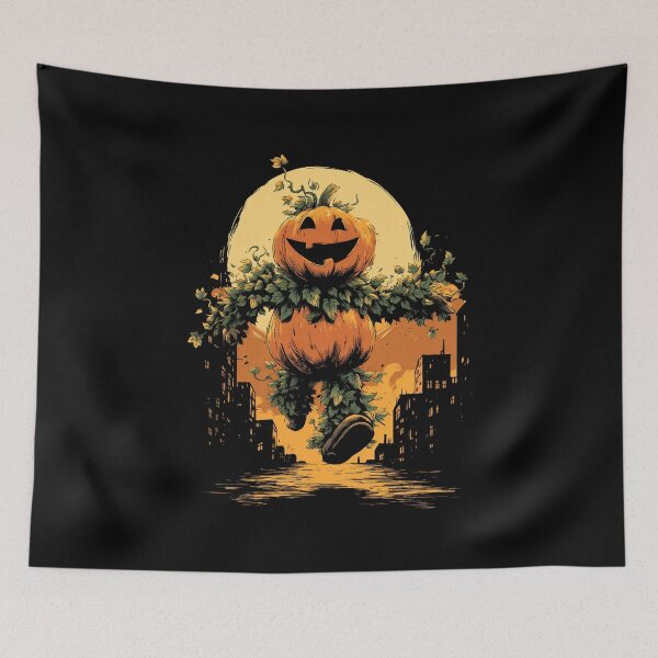 Item preview, Giant Pumpkin Man in the City – Funny Halloween Design designed and sold by Meiersbeste.