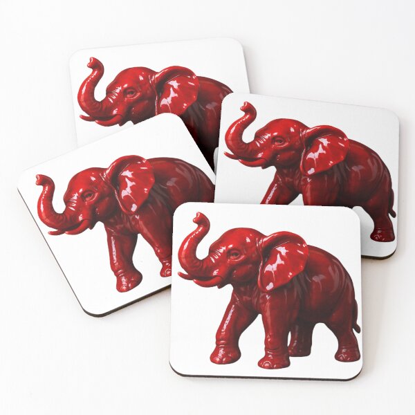 Item preview, Shiny Red Elephant Sculpture With Glossy Modern Finish designed and sold by kylmllr101684.