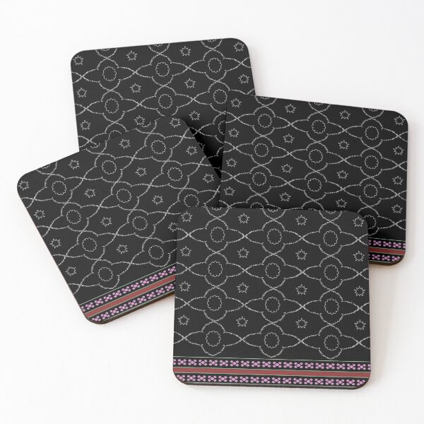 Item preview, Elegant Black Geometric Seamless Pattern with Pink and Red Border designed and sold by lovelynong.