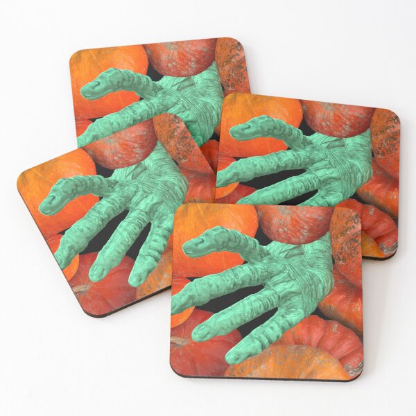 Item preview, Realistic bone skeleton hand reaches thru pumpkins. designed and sold by MYTOPSHELF.