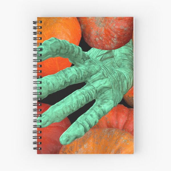 Item preview, Realistic bone skeleton hand reaches thru pumpkins. designed and sold by MYTOPSHELF.