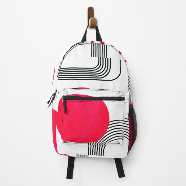 Item preview, Minimalist Modern Red Circle And Black Lines Abstract designed and sold by DEC02.