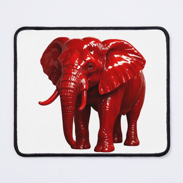 Item preview, Glossy Red Elephant Sculpture With Striking Realistic Detail designed and sold by kylmllr101684.