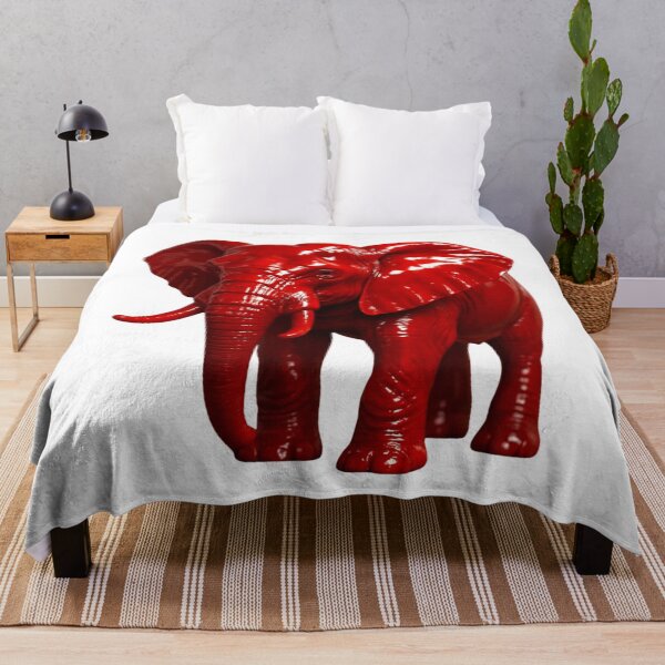 Item preview, Glossy Red Elephant Sculpture With Striking Realistic Detail designed and sold by kylmllr101684.