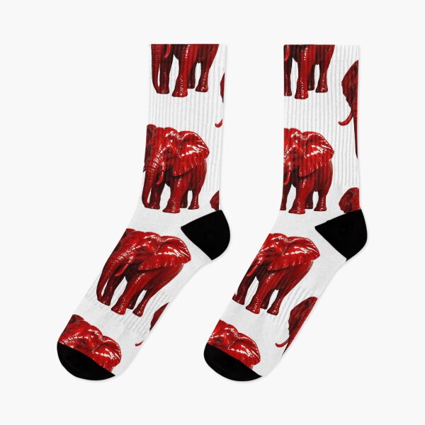 Item preview, Glossy Red Elephant Sculpture With Striking Realistic Detail designed and sold by kylmllr101684.