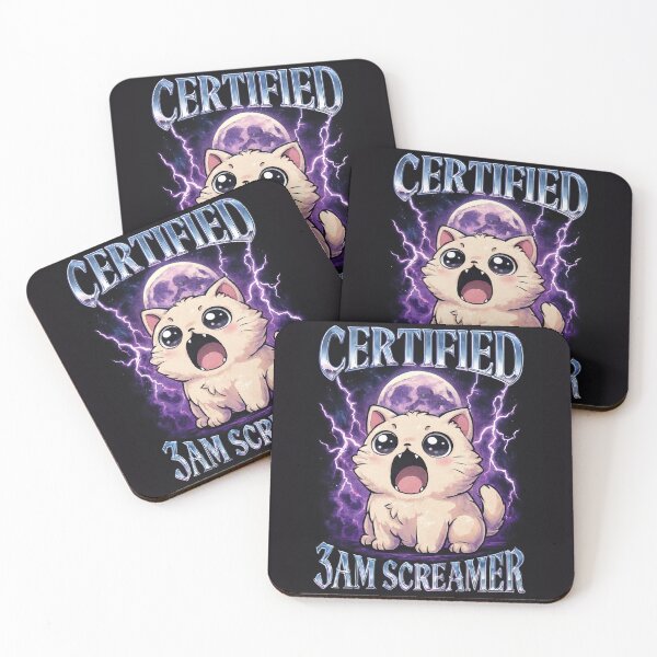 Item preview, 3AM Screamer – Kawaii Chaos Cat designed and sold by catastrocat.
