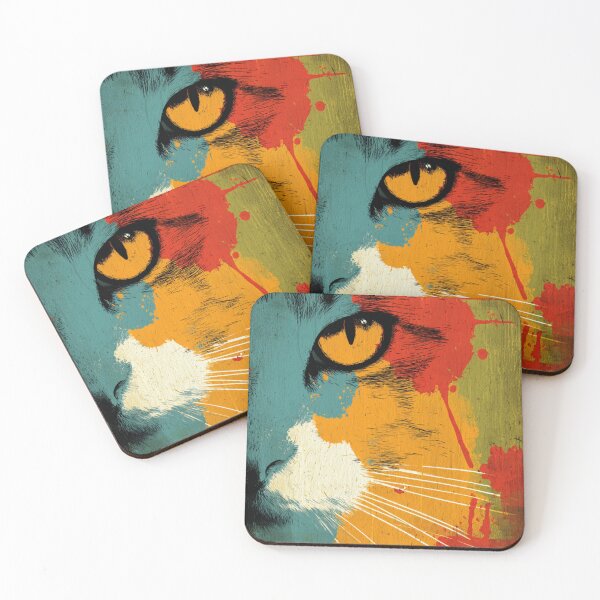 Item preview, Modern Abstract Color Block Cat Portrait designed and sold by TheColorKey.