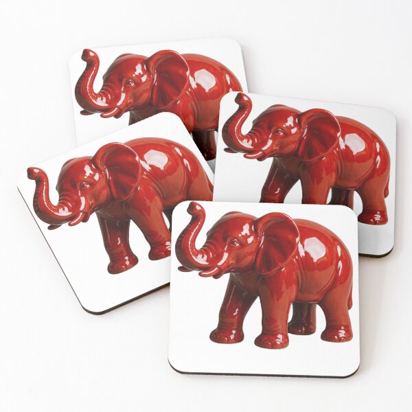 Item preview, Glossy Red Elephant Figurine With Playful Modern Charm designed and sold by kylmllr101684.