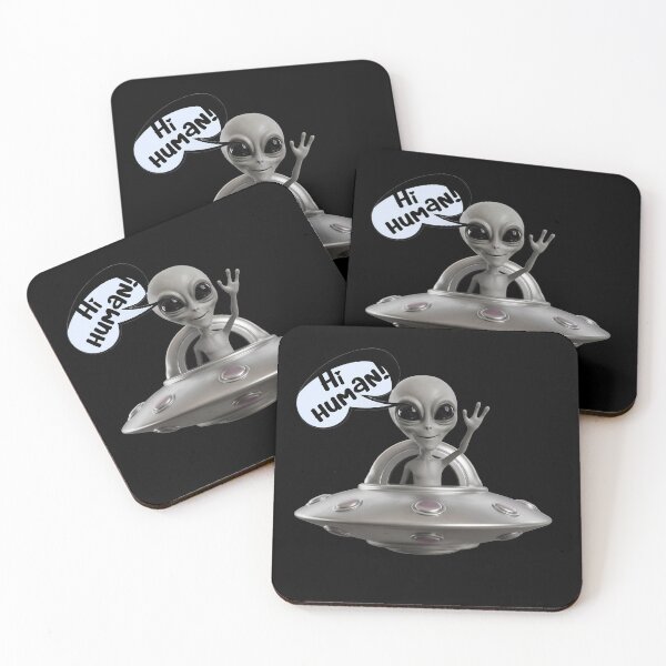 Item preview, Funny Gray Alien Waving: Unique Digital Illustration designed and sold by G-A-D-U.