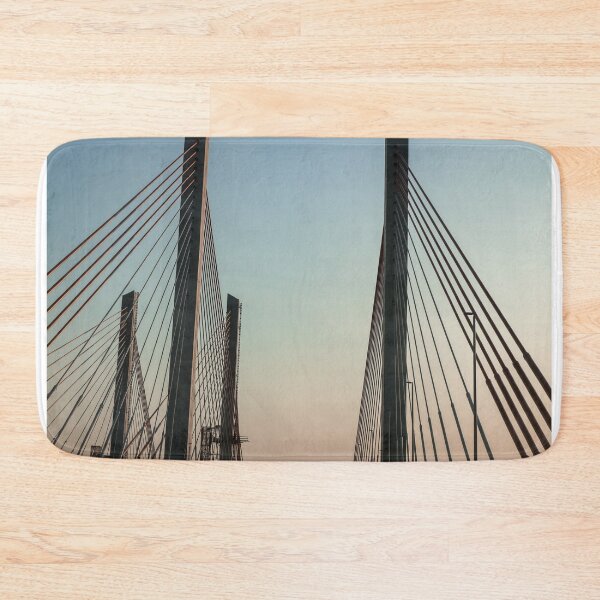 Item preview, Suspension Bridge against colorful sky designed and sold by kenedyraemedia.