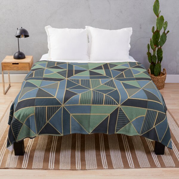 Item preview, Art Deco Geometric Pattern in Teal and Gold designed and sold by Owcomm.