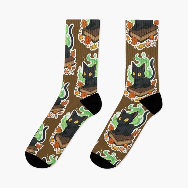 Item preview, Black Cat on Spellbook with Green Flame designed and sold by WitchPrint.