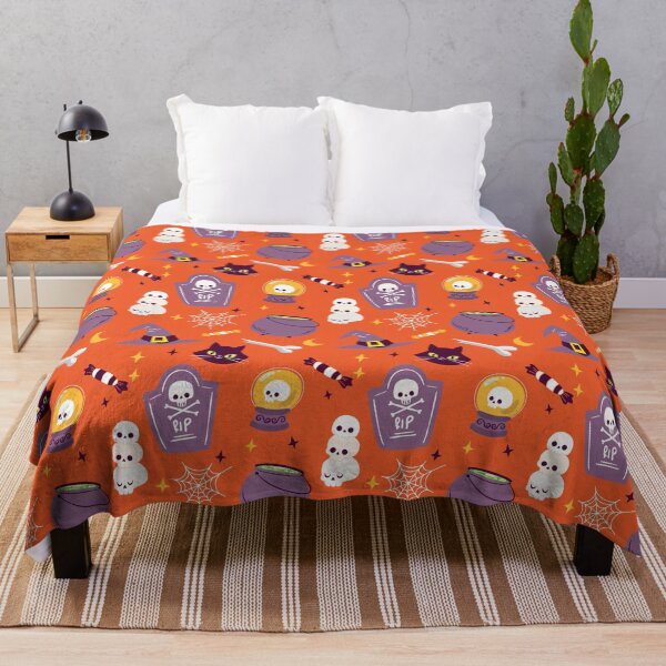 Item preview, Halloween Pattern with Ghosts, Cats & Tombstones designed and sold by NicolaZhukov.