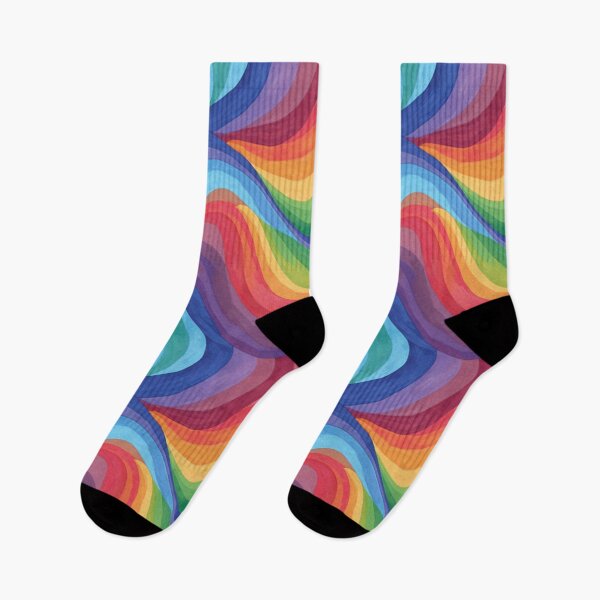 Item preview, Wavy Rainbow Watercolor Pattern designed and sold by Owcomm.