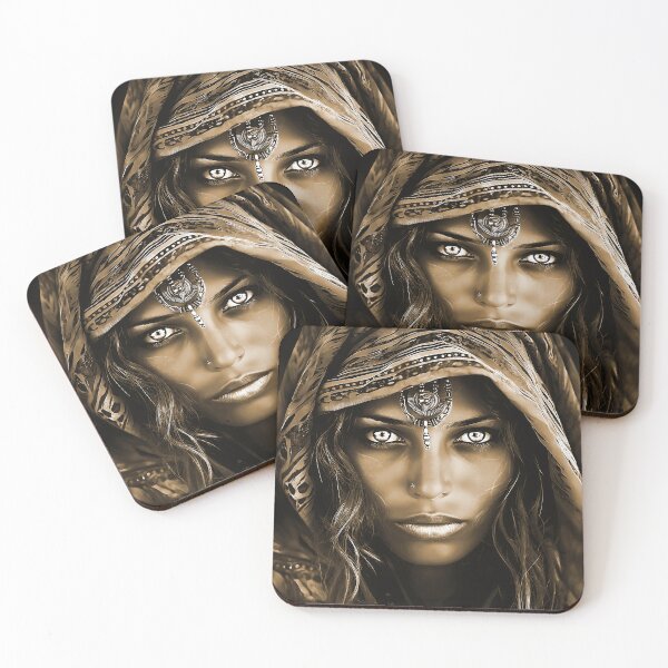 Item preview, Chic Desert Woman Exotic Portrait In Sepia Hues (Digital Art Created In AI And Edited In PS)  designed and sold by DEC02.
