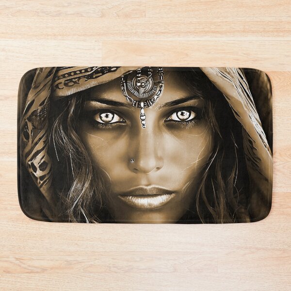 Item preview, Chic Desert Woman Exotic Portrait In Sepia Hues (Digital Art Created In AI And Edited In PS)  designed and sold by DEC02.