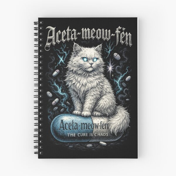 Item preview, Aceta-meow-fén – The Cure Is Chaos – Realistic Cat Chaos Tee designed and sold by catastrocat.
