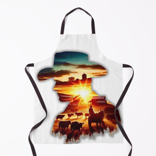 Item preview, Cowboy Silhouette with Sunset Ranch Scene designed and sold by Artistic canvas store.