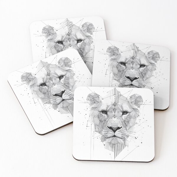 Item preview, Abstract Line Art Geometric Lion Illustration designed and sold by idtecss.