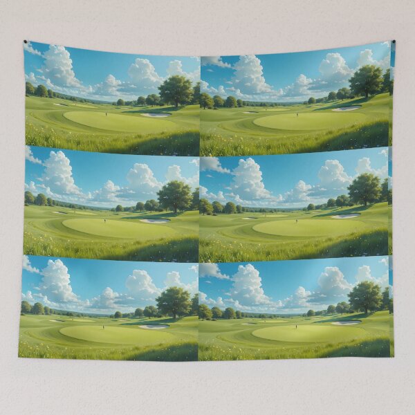 Item preview, Morning Picturesque Golf Courses Depicted Serene Natural Settings designed and sold by ART ATTACK ZONE.