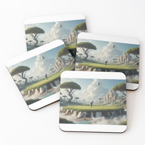 Item preview, Surreal Picturesque Golf Courses Depicted Serene Natural Settings designed and sold by ART ATTACK ZONE.
