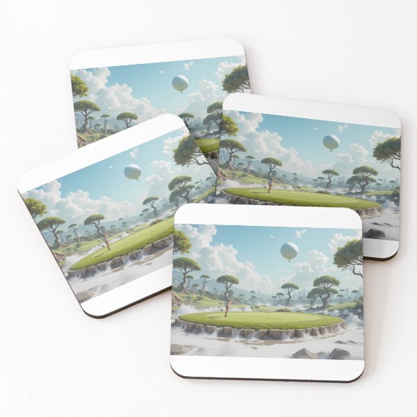 Item preview, Surrealistic Golf Courses Depicted Serene Natural Settings designed and sold by ART ATTACK ZONE.