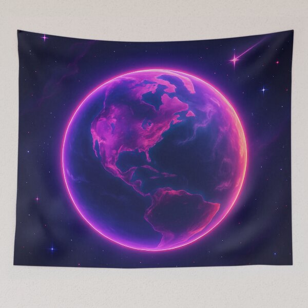 Item preview, Neon Earth – The Glowing Heart of the Solar System designed and sold by JWsNeonHorizons.