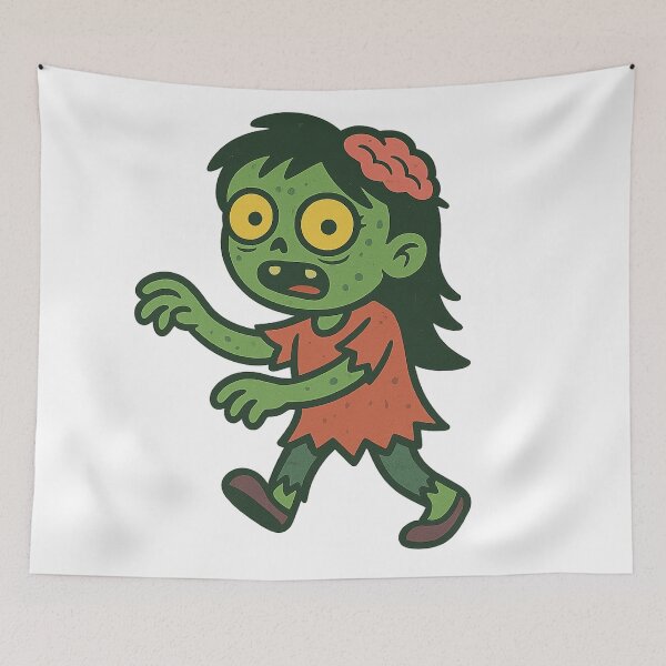 Item preview, Cartoon Girl Zombie Illustration Halloween Design designed and sold by ldjcustomdesign.