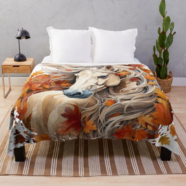 Item preview, Autumn Horse with Fall Leaves – Majestic Seasonal Design designed and sold by PixelExpressStudio.