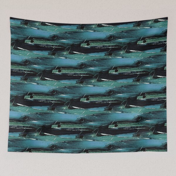 Item preview, Schooling Fish Painterly Rustic Abstract designed and sold by Artistestella.