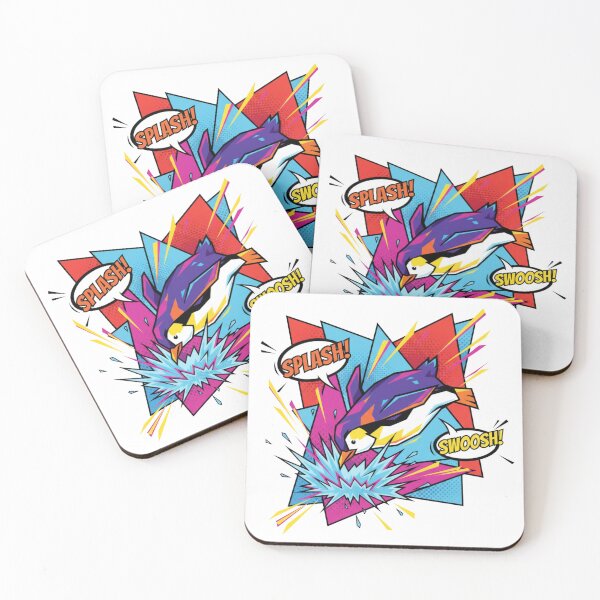 Item preview, Pop Art Penguin Jumping in the Water designed and sold by bsbd-action.
