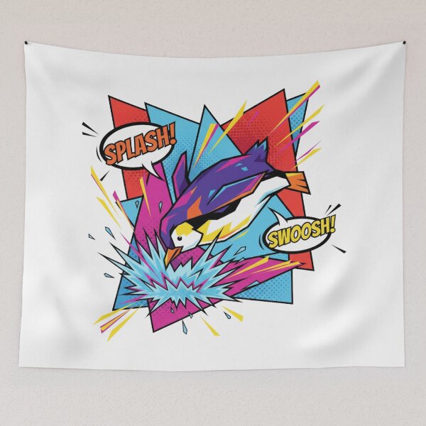 Item preview, Pop Art Penguin Jumping in the Water designed and sold by bsbd-action.