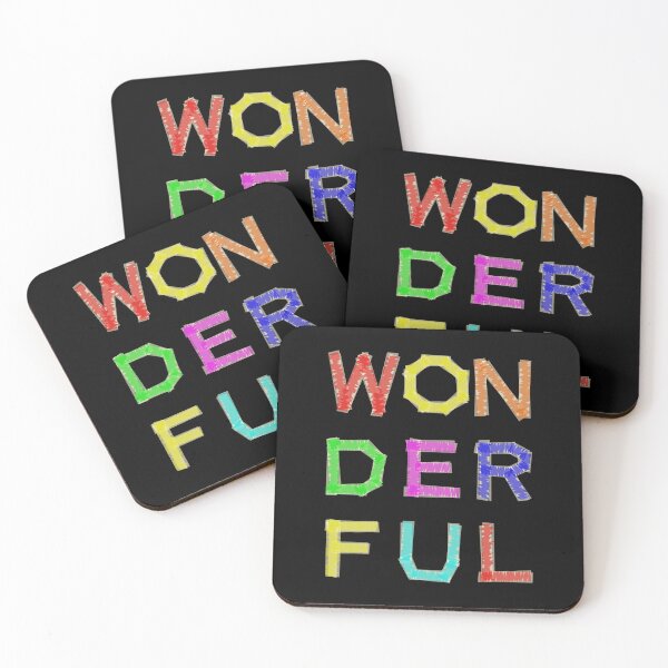 Item preview, Wonderful — Colorful Masking Tape Typography / Stacked Text Art designed and sold by downUnderInk.