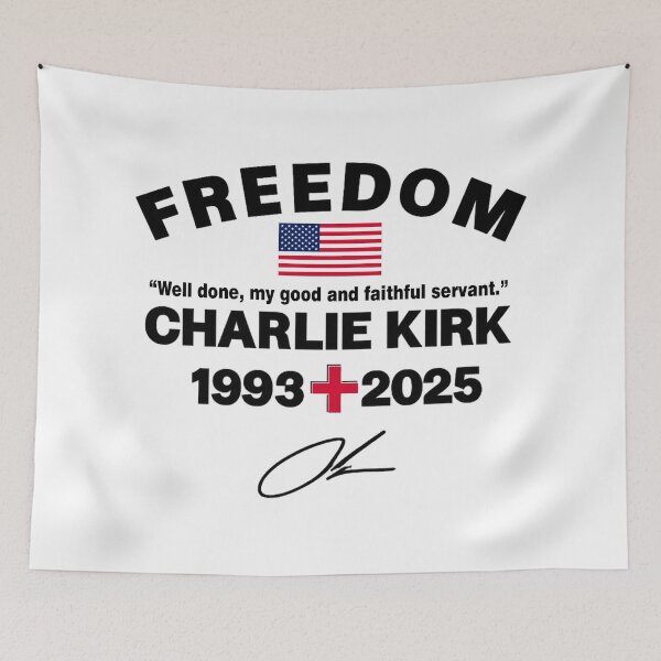 Item preview, Well Done My Good And Faithful Servant Charlie Kirk Freedom Tribute Memorial  designed and sold by JeyVel.