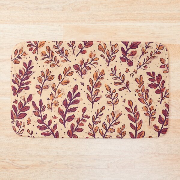 Item preview, Laurel Leaf Print Warm Light Yellow and Red designed and sold by LeafPrints.